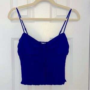Aritzia Wilfred | Azure Blue Smocked Cropped Tank Ballet Camisole